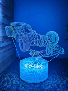 1入組創意3d小夜燈，裂紋設計16色四輪驅動汽車造型USB床頭檯燈，室內氛圍燈，節日禮物，可遠程控製或觸摸變色 - 彩色 - 查看 7