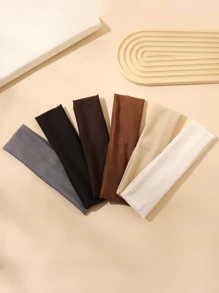 6 piezas de bandas de cabello sólidas para uso diario en peinados casuales para niñas - Multicolor - Ver 3