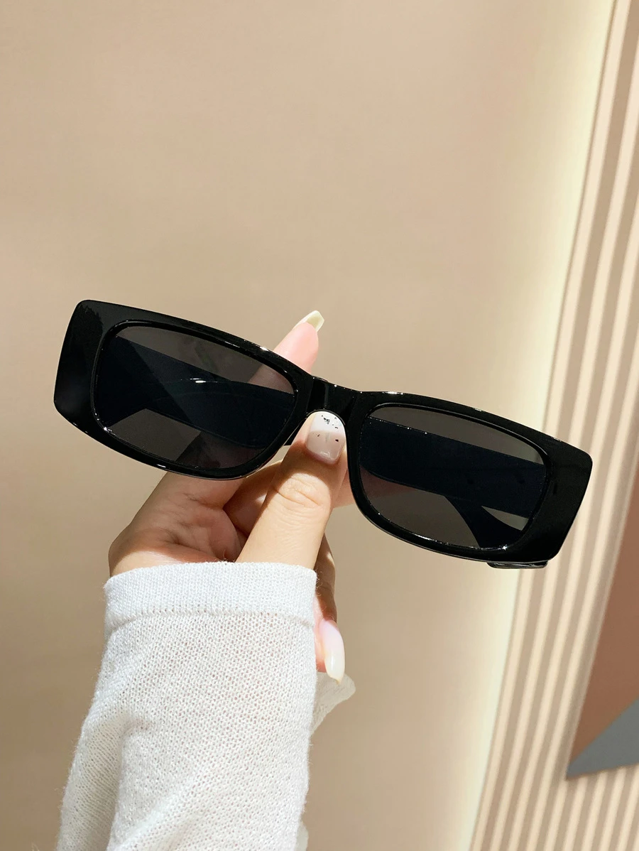 1 Cặp kính gọng vuông nhỏ unisex, phụ kiện thời trang cho phong cách đường phố, du lịch, kỳ nghỉ, thể thao, lái xe, lễ hội, hoạt động ngoài trời, bãi biển, lễ hội âm nhạc, thanh lịch, không khí lễ hội, câu cá, hoạt động giải trí. - màu đen - Xem 1