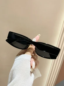 1 Cặp kính gọng vuông nhỏ unisex, phụ kiện thời trang cho phong cách đường phố, du lịch, kỳ nghỉ, thể thao, lái xe, lễ hội, hoạt động ngoài trời, bãi biển, lễ hội âm nhạc, thanh lịch, không khí lễ hội, câu cá, hoạt động giải trí. - màu đen - Xem 3