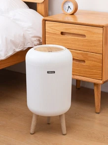 1 pieza Papelera de plástico para uso doméstico, decoración de baño, organizador de baño, de vuelta a la escuela para el verano - Blanco - Ver 9