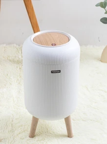 1 pieza Papelera de plástico para uso doméstico, decoración de baño, organizador de baño, de vuelta a la escuela para el verano - Blanco - Ver 8