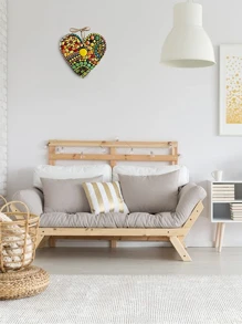 1 pieza Adornos grande mosaico jardín con corazón escultura adorno de resina de colores Love jardín decoraciones , para interior exterior casa dormitorio oficina jardín grande jardín , mosaico colgante de corazón - Multicolor - Ver 5