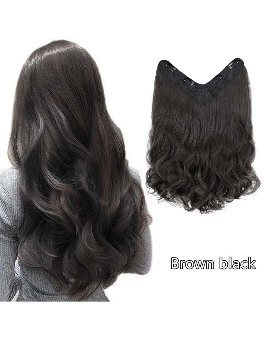 夾片短卷合成纖維接髮 - Black-brown - 查看 1