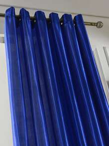 1 pieza Cortina transparente de unicolor, protege la privacidad, aísla el calor y reduce la luz, diseño de ojales en la parte superior, adecuado para dormitorio, balcón, decoración de sala de estar - azul real - Ver 2