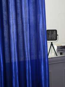 1 pieza Cortina transparente de unicolor, protege la privacidad, aísla el calor y reduce la luz, diseño de ojales en la parte superior, adecuado para dormitorio, balcón, decoración de sala de estar - azul real - Ver 4