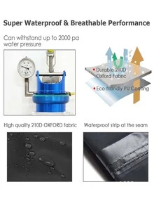 1pc Motorcycle Cover, Waterproof Motorbike Cover, Outdoor Vehicle Protection Cover, All Weather Resistant Sunscreen Cover For Electric Motorcycle - Black - View 6