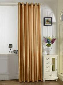 1 Rèm voan mỏng màu trơn, bảo vệ sự riêng tư, cách nhiệt và giảm ánh sáng, thiết kế lỗ khoen trên cùng, thích hợp trang trí phòng ngủ, ban công, phòng khách - Cà phê nâu - Xem 2