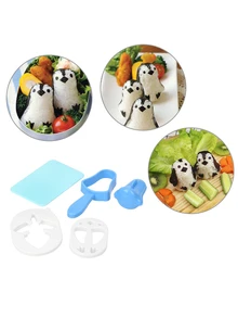 pingüino Herramienta de hacer de sushi Molde con sushi Almohadilla de plástico Molde de bolas de arroz Herramienta de cocina - Multicolor - Ver 1