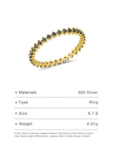 1入組優雅奢華925 銀人造氧化鋯鑽石鑲嵌戒指適合女士訂婚,派對,週年禮物