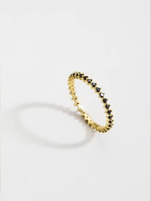 1入組優雅奢華925 銀人造氧化鋯鑽石鑲嵌戒指適合女士訂婚,派對,週年禮物