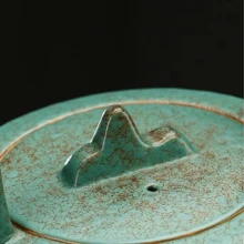 A High-End Ceramic Gungfu Tea Pot With Lifted Handle For Brewing Tea, Suitable For Home, Office And Leisure Places - Green - View 4