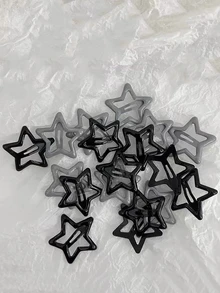 10入組女士鏤空星星時尚髮夾日常裝飾