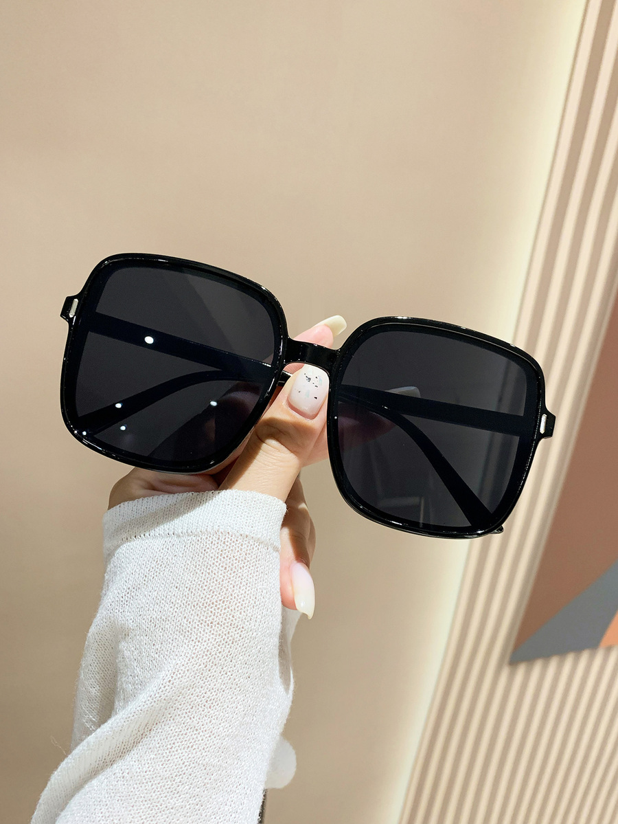 1pair Women Square Frame Snake Decor Fashion Sunglasses