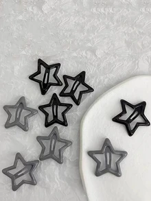 10入組女士鏤空星星時尚髮夾日常裝飾