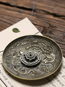 1pc Lotus Design Incense Stick Holder - Bronze - View 5