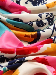 1入女士時尚印花圍巾，防曬頭帶，日常頸巾頭巾