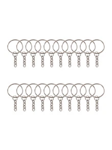 20入組圓形設計鑰匙圈配件