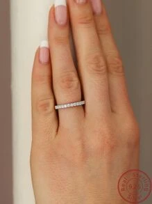 Ladies Stackable Moissanite Engagement Ring, Suitable For Daily Wear - Silver - View 4