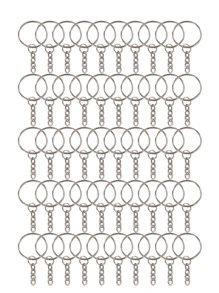 50 piezas Accesorio de llavero minimalista, accesorio para coche, accesorio para bolso, accesorio para mochila escolar, lindo, gótico, estilo Y2K, accesorios para bolsos, cordones con portaidentificaciones, accesorios para coche, encantos para bolsos - Plateado - Ver 1