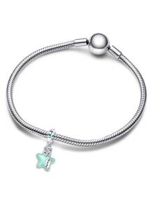 1 mặt dây chuyền hình ngôi sao phát sáng dễ thương dành cho nữ, phù hợp với vòng tay đính cườm 3 mm - Màu xanh lam - Xem 4