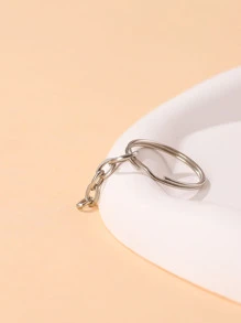 50 piezas Accesorio de llavero minimalista, accesorio para coche, accesorio para bolso, accesorio para mochila escolar, lindo, gótico, estilo Y2K, accesorios para bolsos, cordones con portaidentificaciones, accesorios para coche, encantos para bolsos - Plateado - Ver 4