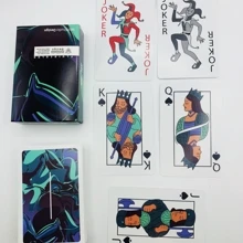 1 set con estampado de figura póker - Blanco y Negro - Ver 1