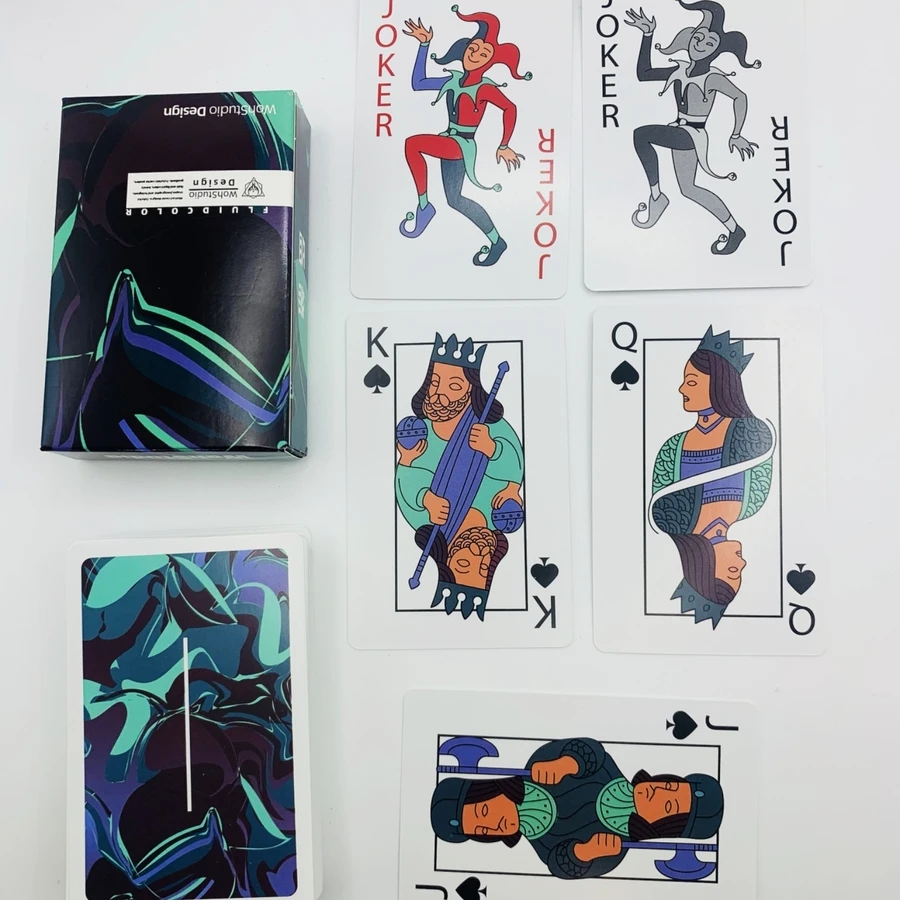 1 set con estampado de figura póker - Blanco y Negro - Ver 1