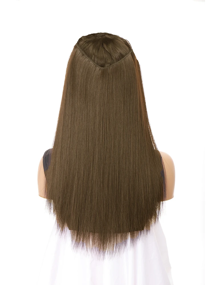 Clip In Straight Synthetic Hair Extension - Light Brown - View 1
