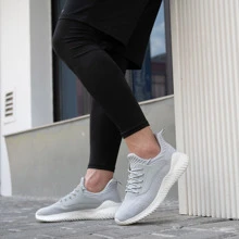 Walking Shoes for Men Sneakers - Slip on Memory Foam Running Tennis Shoes for Athletic Workout Gym Indoor Outdoor Lightweight Breathable Casual Sneakers - Xám - Xem 6