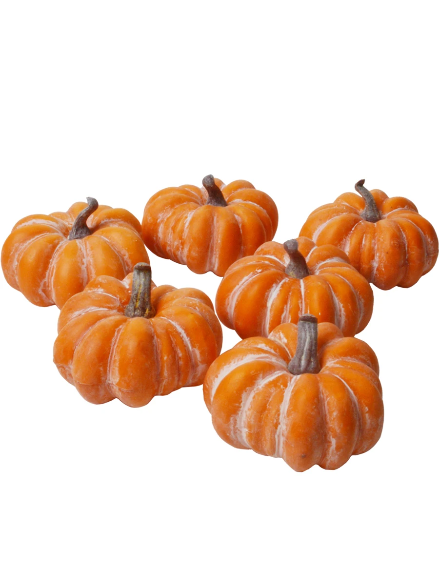 6pcs Artificial Pumpkin - Orange - View 1