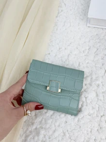 Crocodile Embossed Coin Pocket Small Bi-Fold Slim Women Wallet Mini Thin Lightweight Multi Layer Portable ID Card Credit Card Minimalist Fashion Modern Business For Anniversary For On Valentine Day For Birthday Gift For Couple For Girls For Lady For Female Bag School Supplies For School Dorm Room & Back To School Gift For Women Wallet Purse Wallet Small Wallet