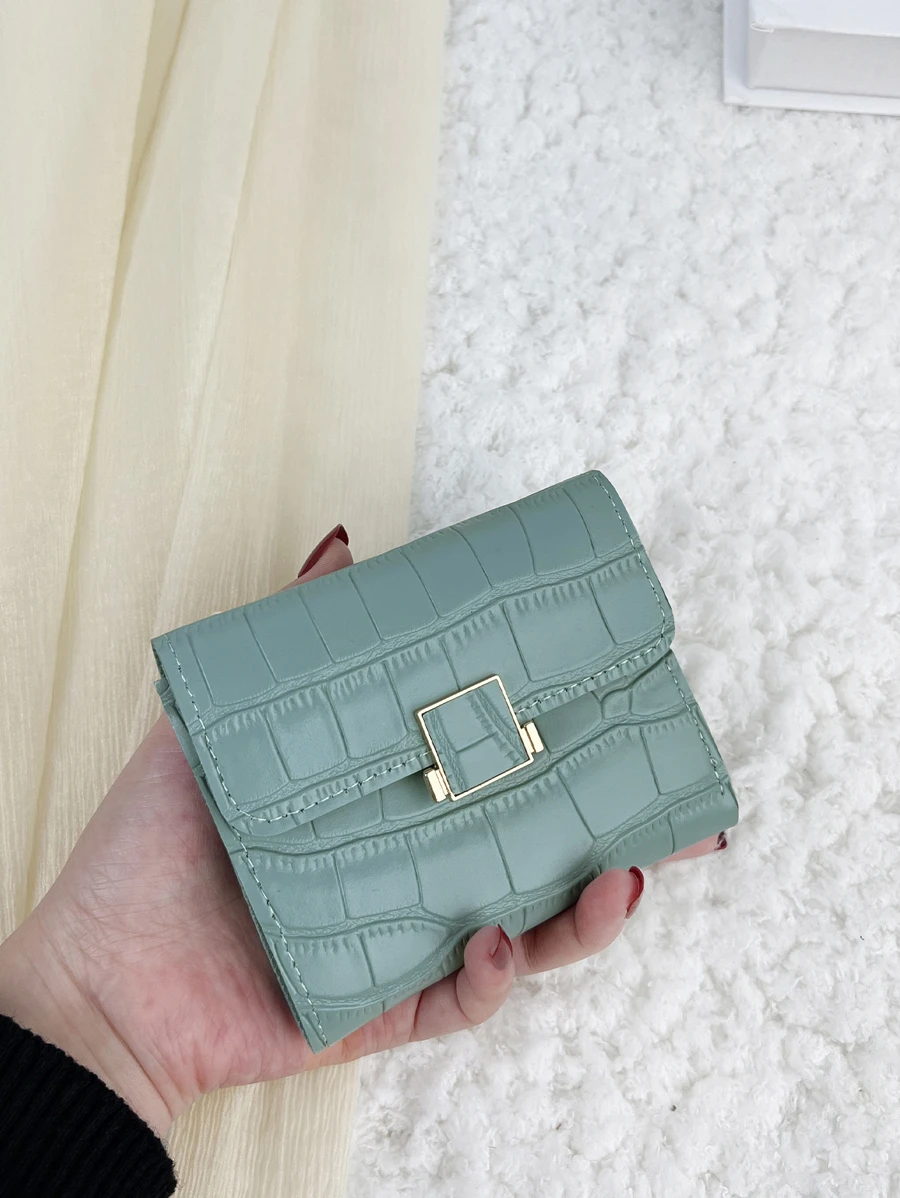 Crocodile Embossed Coin Pocket Small Bi-Fold Slim Women Wallet Mini Thin Lightweight Multi Layer Portable ID Card Credit Card Minimalist Fashion Modern Business For Anniversary For On Valentine Day For Birthday Gift For Couple For Girls For Lady For Female Bag School Supplies For School Dorm Room & Back To School Gift For Women Wallet Purse Wallet Small Wallet