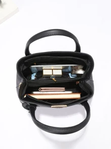 Borsa da donna nera elegante e alla moda, impermeabile