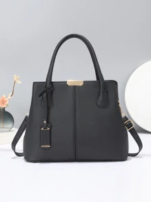 Borsa da donna nera elegante e alla moda, impermeabile