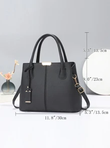 Borsa da donna nera elegante e alla moda, impermeabile