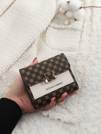 SOUTHLAND&KANGAROO Letter Fashion Coin Pocket Small Bifold Slim Women Wallet MiniThin Lightweight Multi Layer Portable ID Card Credit Card Minimalist Fashion Modern Business For Anniversary For Christmas On Valentine Day For Birthday Gift For Gift For Couple For Girls For Lady For Female Bag School Supplies For School Dorm Room & Back To School For Women Wallet Purse Wallet Small Wallet