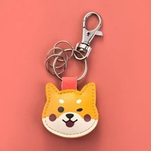 1 件裝女式可愛 Pu 皮革柴犬鑰匙圈帶時尚汽車鑰匙圈、包吊墜聖誕節、感恩節、生日禮物 - 黃色 - 查看 1