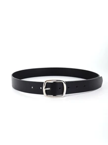 Solid Square Buckle Belt Summer, School Fall, Autumn, Halloween - Black - View 2