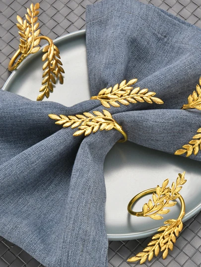 2 Piezas Anillo De Servilleta De Trigo Dorado Para El Hogar, Cocina, Restaurante, Fiestas, Hoteles, Granjas, Bodas, Etc.