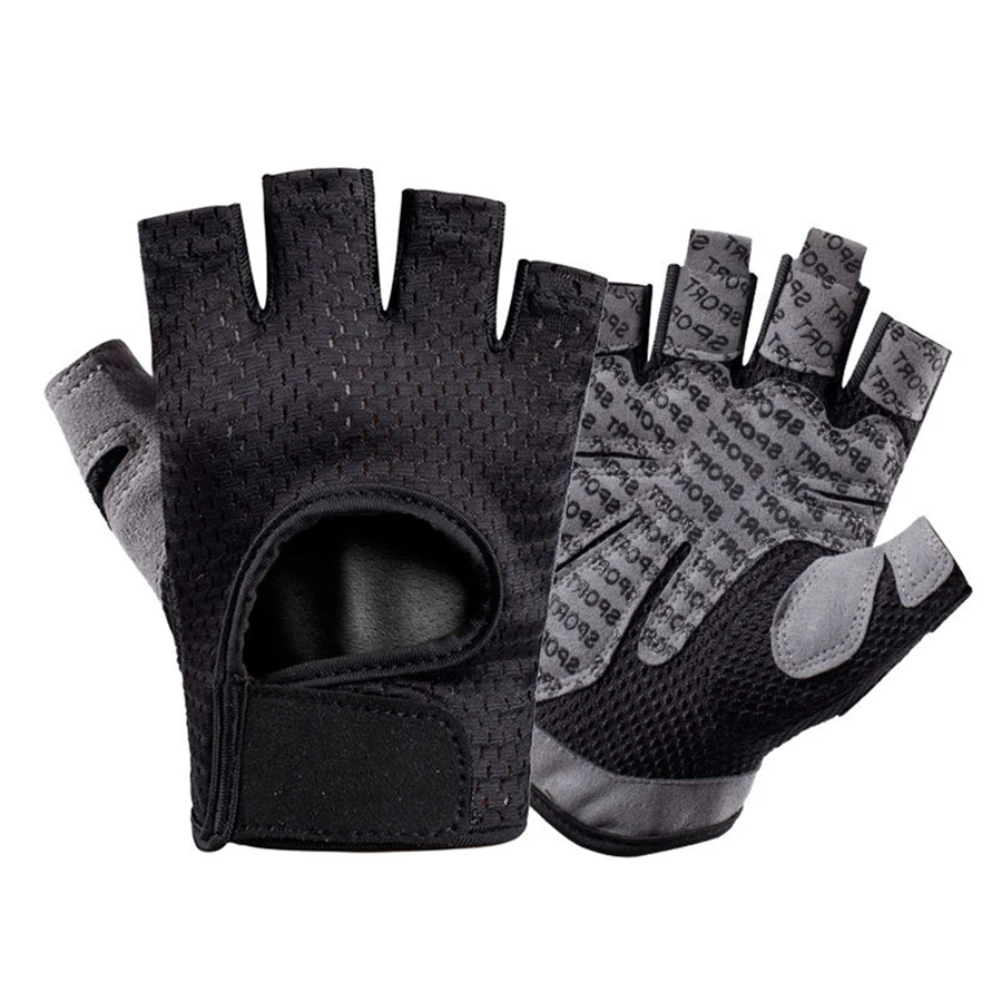 1 Pair Breathable Anti-slip Half Finger Gym Fitness Sport Gloves