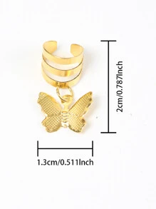 15个银色蝴蝶发圈，女士编发饰品，夏季蝴蝶发夹，蝴蝶吊坠发饰，学习用品，头部饰品，发夹，假日，旅行，波西米亚风 - 金色 - 查看 5