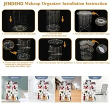 Hộp đựng mỹ phẩm và nước hoa xoay 360° cho tủ quần áo, khay 4 tầng có thể điều chỉnh Hộp đựng đồ trang điểm Vanity - Trong sáng - Xem 11