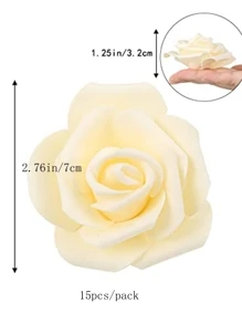 10入 / 15入 組 直徑7cm泡沫花，適用於DIY手工藝品和派對裝飾 - 杏色 - 查看 3