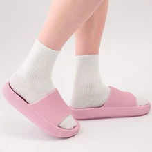 Slides for Women Pillow Slippers Non Slip Shower Slides Soft Comfy Thick Sole Sandals - 粉色 - 查看 5