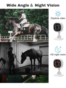 1pc Pet Monitoring Camera With Night Vision Function, Suitable For Home Pet Safety Supervision - Black and White - View 8