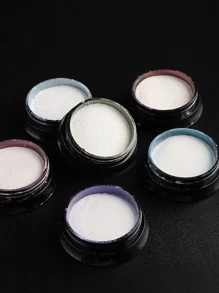 FULL BEAUTY 6瓶裝指甲粉顏料珠光白塗擦美甲閃粉鍍鉻極光美甲裝飾品 - 白色 - 查看 7