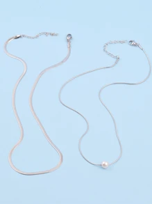 2入組假珍珠裝飾項鍊