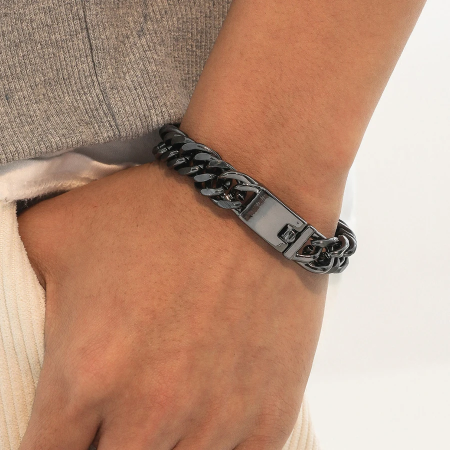 1 cái Hip-hop, Phong cách đường phố, Punk, Thường ngày, Độc đáo, Thời trang, Kích thước lớn, Vòng tay nam, Trang phục hàng ngày, Phụ kiện phù hợp - Màu Đen Súng - Xem 1