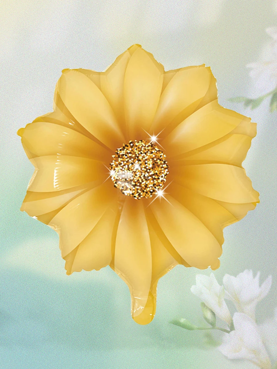 1 pieza Globo decorativo con diseño de flor - Amarillo - Ver 1
